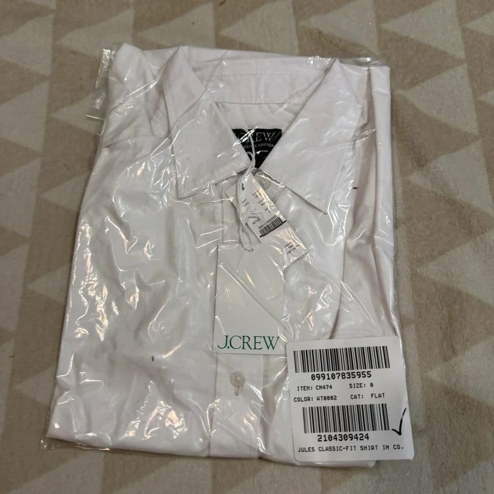 J crew white Jules classic-fit shirt in cotton poplin
